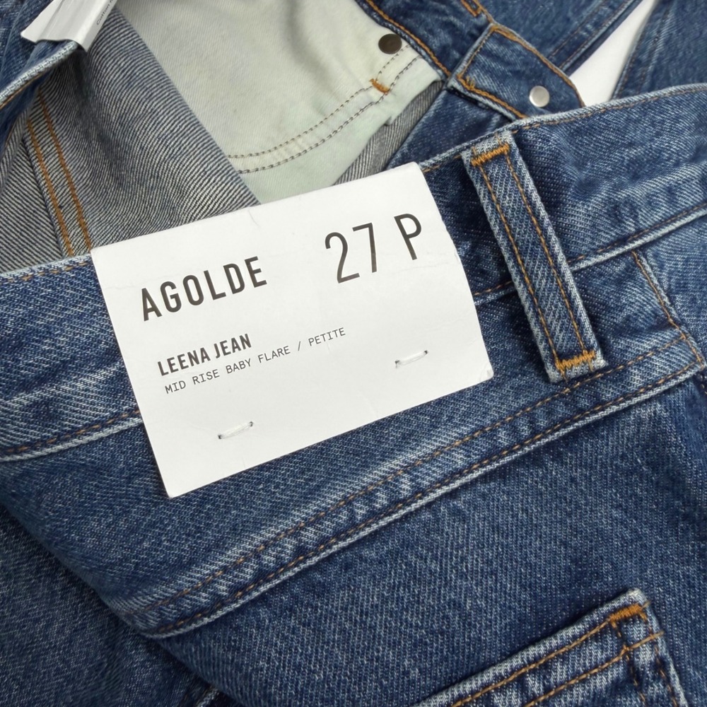 NWT AGOLDE Leena Jean Petite 27P Denim Baby Boot Cut 31" Raw Hem Anthropologie - Picture 11 of 14